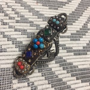 Silver Colored Stone Bohemian Ring
